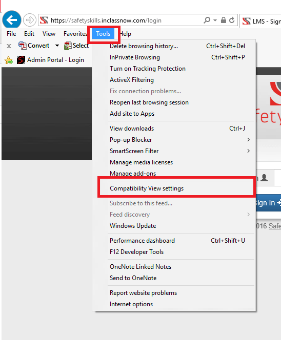 how to disable compatibility view on a certain website